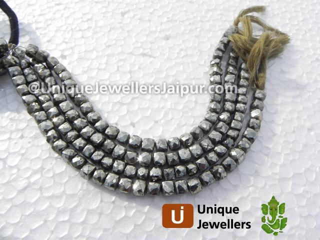 Pyrite Faceted Cube Beads